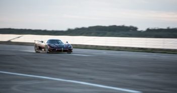 La Koenigsegg Agera RS lors de sa tentative réussie de record du monde de vitesse sur 0-400-0 km/h