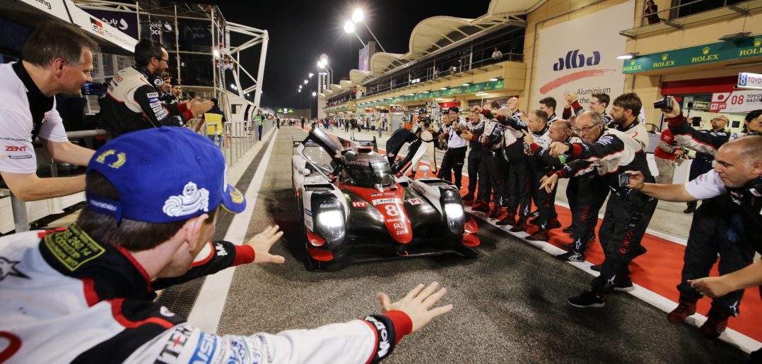 La Toyota TS050 Hybrid n°8 du Toyota Gazoo Racing victorieuse des 6 H de Bahreïn