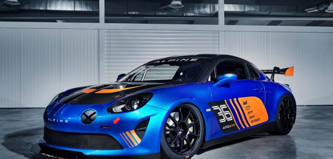 Alpine A110 GT4 vue de trois quart