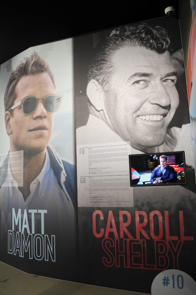 Panneau Carroll Shelby Matt Damon exposition Le Mans 66